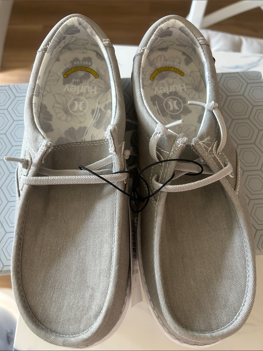 Hurley Light Gray Canvas Slip-On Loafers - Picture 2 of 6